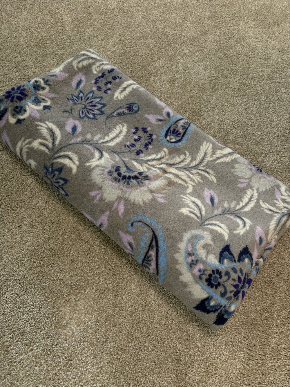 Vera Bradley Floral Paisley Plush Throw Blanket - Gray, Blue & Lilac